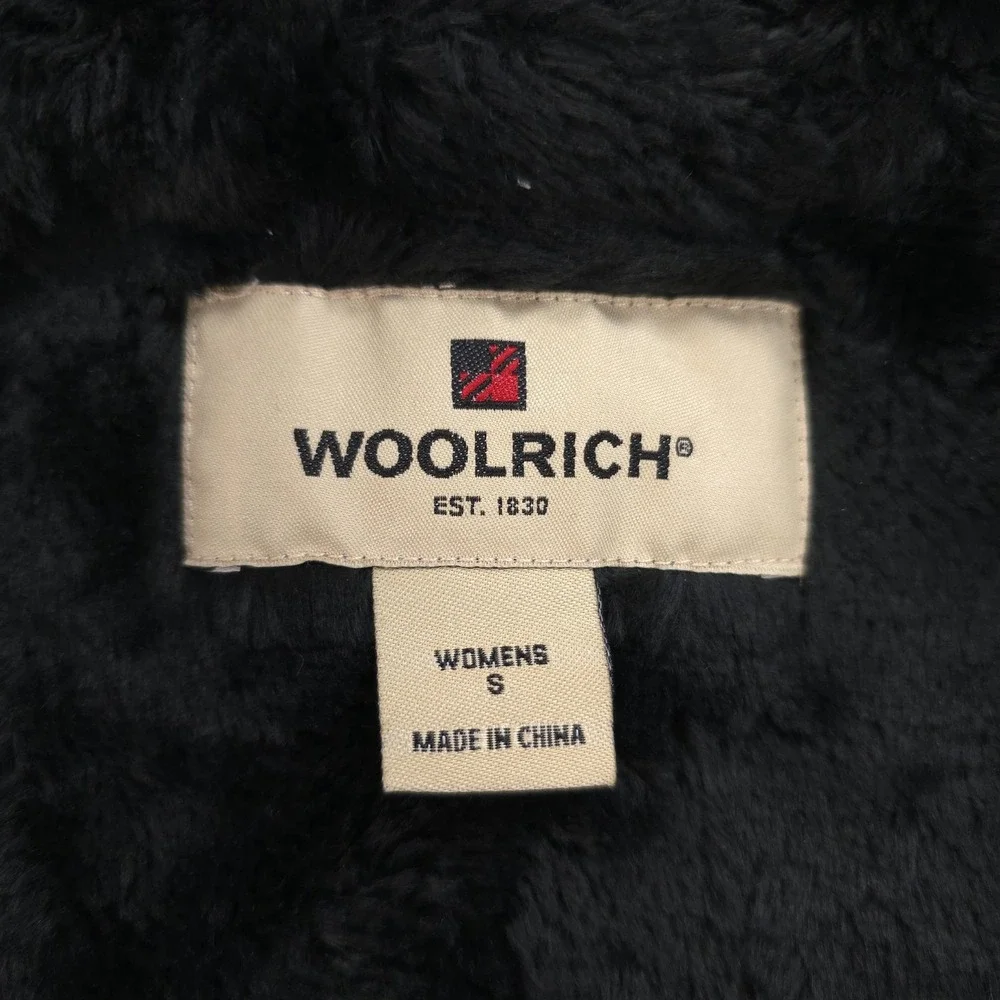 Woolrich Vest Womens Small Black White Moccasin Plaid Wool Fleece Lined Outdoors - Picture 5 of 12